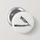 barber razor iconen ronde button 5,7 cm (Voorkant /achterkant)