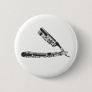 barber razor iconen ronde button 5,7 cm