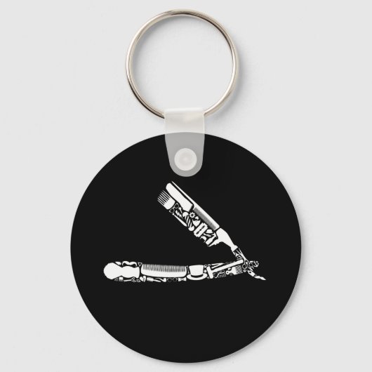 barber razor iconen sleutelhanger (Voorkant)