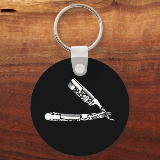 barber razor iconen sleutelhanger (Voorkant)