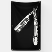 barber razor iconen spandoek (Verticaal)
