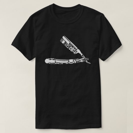 barber razor iconen t-shirt (Design voorkant)