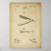 Barber Razor Patent Poster Print Artwork (Voorkant)