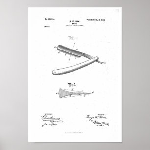 Barber Razor Patent Poster Print Artwork