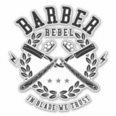 Barber Rebel in Blade, we vertrouwen erop Sticker (Voorkant)
