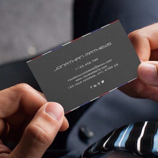 Barber Red White Blue Horizontal Personalized  Visitekaartje