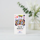 Barber Retro King of Diamonds Hair Stylist Visitekaartje (Staand voorkant)