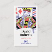 Barber Retro King of Diamonds Hair Stylist Visitekaartje (Voorkant)