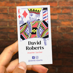 Barber Retro King of Diamonds Hair Stylist Visitekaartje