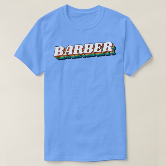Barber Retro  label voor beste barber 2 T-shirt (Design voorkant)