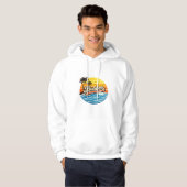 Barber Retro Sunset Design Hoodie (Voorkant volledig)