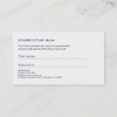 Barber rode marine witte logo gestreepte moderne v aanbevelingskaartje (Achterkant)