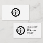 Barber round logo barbershop  visitekaartje (Voorkant / Achterkant)