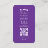 Barber Royal Paarse Barbershop Schaar Modern Visitekaartje (Achterkant)