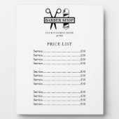 Barber salon professionele prijslijst service menu fotoplaat (Voorkant)