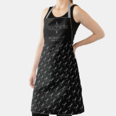 Barber schaar patroon barbershop grijs en zwart schort (Insitu)