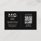 Barber schaar rood wit blauw zwart loyaliteit visitekaartje (Voorkant)