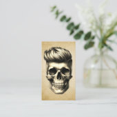 Barber schedel  Haar Stylist Barbershop Visitekaartje (Staand voorkant)