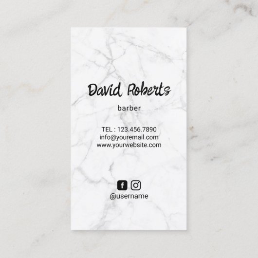 Barber schedel Modern Haar Stylist Barbershop Zwar Visitekaartje (Achterkant)