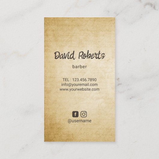 Barber schedel &  schaar Haar Stylist Visitekaartje (Achterkant)