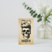 Barber schedel &  schaar Haar Stylist Visitekaartje (Staand voorkant)