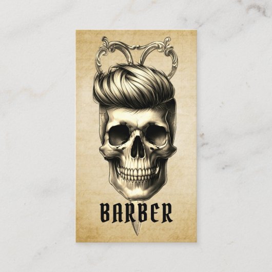 Barber schedel &  schaar Haar Stylist Visitekaartje (Voorkant)
