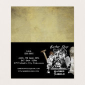 Barber scheermes & Goud Zwart Professioneel Gevouw Visitekaartje (Buitenkant ongevouwen)