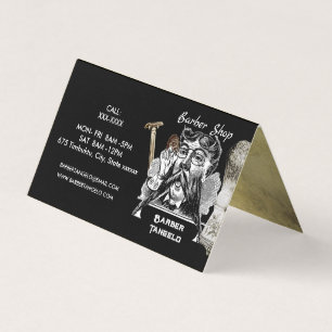 Barber scheermes & Goud Zwart Professioneel Gevouw Visitekaartje