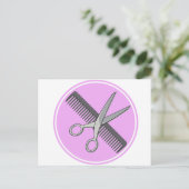 Barber Scissor en Comb Briefkaart (Staand voorkant)