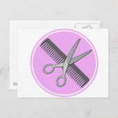 Barber Scissor en Comb Briefkaart (Voorkant / Achterkant)