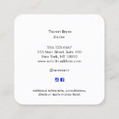 Barber Scissors Black Emblem Square Visitekaartje (Achterkant)