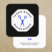 Barber Scissors Black Emblem Square Visitekaartje