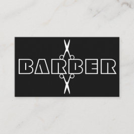 Barber script moderne witte en zwarte schaar visitekaartje