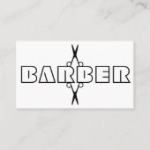 Barber script moderne zwart-witte schaar visitekaartje (Voorkant)