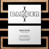 Barber script moderne zwart-witte schaar visitekaartje
