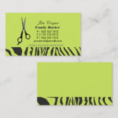 Barber Sharp Scissors Zebra Stripes Patronen Visitekaartje (Voorkant / Achterkant)