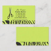 Barber Sharp Scissors Zebra Stripes Patronen Visitekaartje (Voorkant / Achterkant)