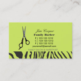 Barber Sharp Scissors Zebra Stripes Patronen Visitekaartje
