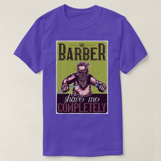 Barber Shave me Volledig T-shirt (Design voorkant)