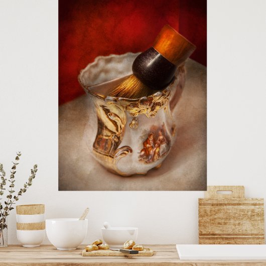 Barber - Shaving - The beauty of barbering Poster (Keuken)