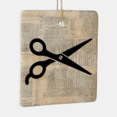 Barber Shears tekststijl Art Keramisch Ornament (Rechts)