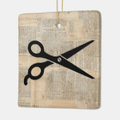 Barber Shears tekststijl Art Keramisch Ornament (Links)