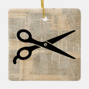 Barber Shears tekststijl Art Keramisch Ornament