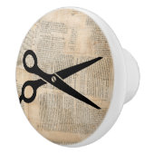 Barber Shears tekststijl Art Keramische Knop (Rechts)