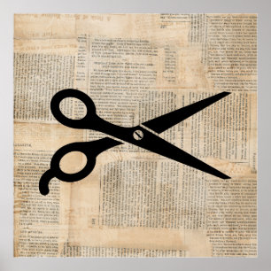 Barber Shears  tekststijl Art Poster