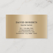 Barber Shop Baard Man Hair Stylist Zwart & Goud Visitekaartje (Achterkant)