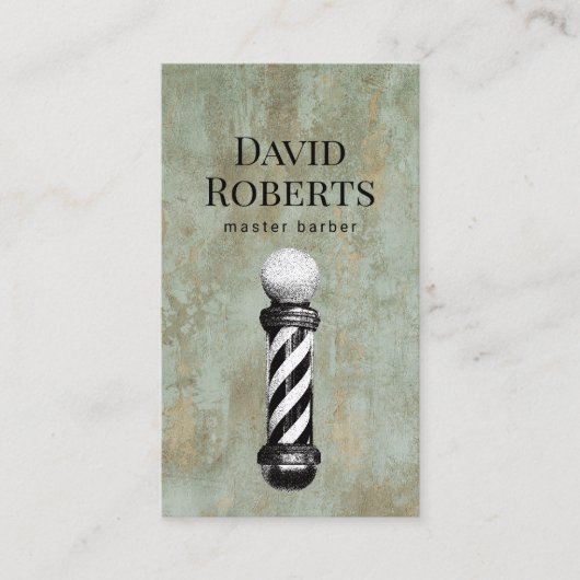 Barber Shop Barber Pole Barbershop Hair Visitekaartje (Voorkant)