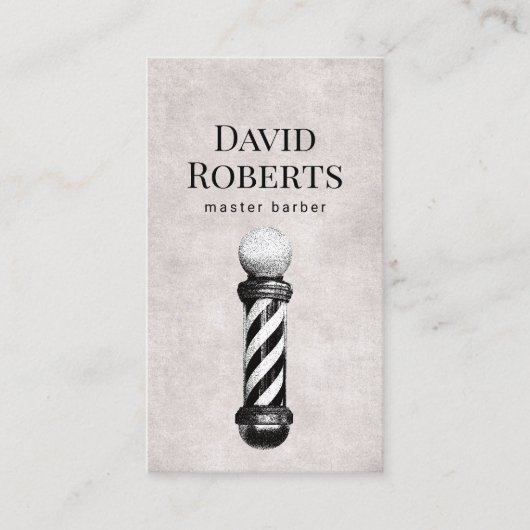 Barber Shop  Barber Pole Barbershop Hair Visitekaartje (Voorkant)