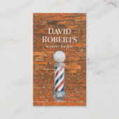 Barber Shop Barber Pole Barbershop Red Brick Hair Visitekaartje (Voorkant)