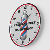 Barber Shop Barber Pole Custom Round Clock Grote Klok (Hoek)